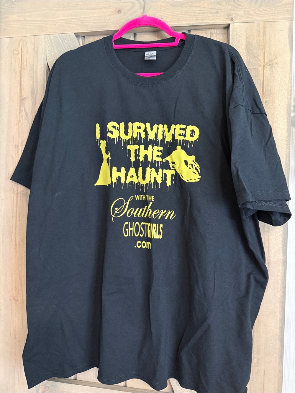 Gildan Black Short-Sleeve Tee with Yellow Graphic
